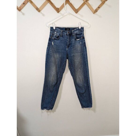 Judy Blue Slim Fit Raw Hem Distressed Denim Jeans - Size 27/5 - Picture 1 of 12